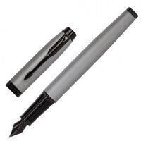 Ручка перьевая PARKER 'IM Achromatic Grey BT', корпус серый матовый, нержавеющая сталь, синяя, 21276