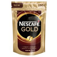 Кофе растворимый Nescafe Gold, 150г, пакет