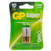 Батарейка Gp AAA LR03, 1.5В, алкалиновая, 2шт/уп