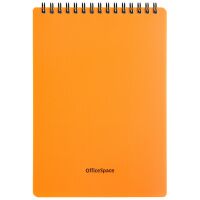 Блокнот А5 60л. на гребне OfficeSpace 'Neon', оранжевая пластиковая обложка