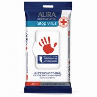 Дезинфицирующие салфетки Aura Stop Virus 48шт