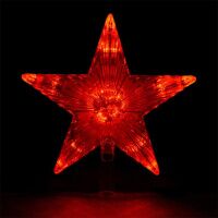 Верхушка на елку Звезда красная 10 крас led, 3м,  15x15 см 55097
