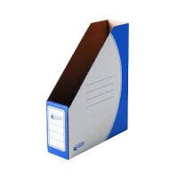 Накопитель вертикальный для бумаг Промтара Офис Стандарт А4, 75мм, синий, 275с