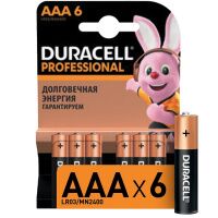 Батарейка Duracell Professional AAA LR03, алкалиновая, 6шт/уп