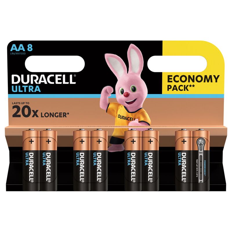 фото: Батарейка Duracell Ultra Power AA LR06, 1.5В, алкалиновая, 8BL, 8шт/уп
