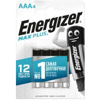 Батарейка Energizer Max Plus AAA LR03, алкалиновая, 4шт/уп
