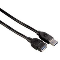 Кабель соединительный USB 3.0 Hama A-A (m-f) 0.5 м, черный, H-54504