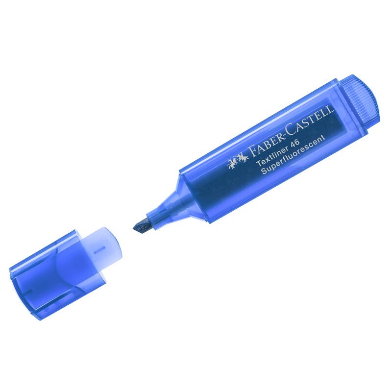 фото: Текстовыделитель Faber-Castell 46 Superfluorescent флуоресцентный синий, 1-5мм, скошенный наконечник
