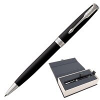 Шариковая ручка автоматическая Parker Sonnet M, черный/серебристый корпус, 1931524