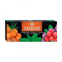 Чай пакетированный Akbar Северные ягоды и Травы, черный, 25 пакетиков