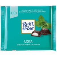 Шоколад Ritter Sport 100г с мятой, темный