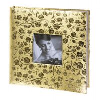 Фотоальбом BRAUBERG свадебный, 20 магнитных листов 30х32 см, под фактурную кожу, светло-золотистый,