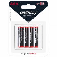 Батарейка Smart Buy AAA R03, 1.5В, солевая, BC4, 4шт/уп