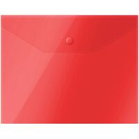 Папка-конверт на кнопке Officespace красная полупрозрачная, А5
