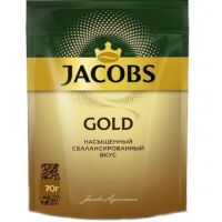 Кофе JACOBS Gold растворимый пакетированный, 70г