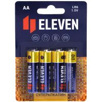 Батарейка Eleven Super AA LR06, алкалиновая, 4шт/уп