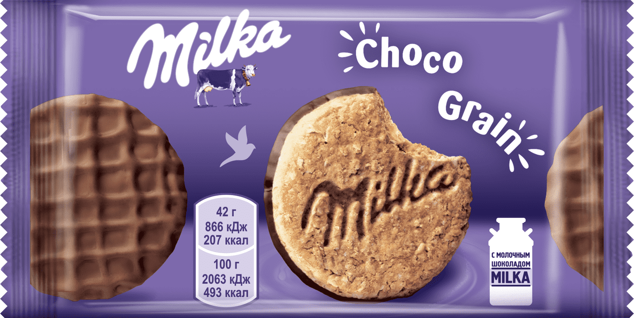 фото: Печенье цельнозерновое в молочном шоколаде MILKA, 42г