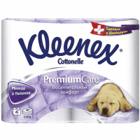 Туалетная бумага Kleenex Premium Comfort без аромата, белая, 4 слоя, 4 рулона, 140 листов, 16м