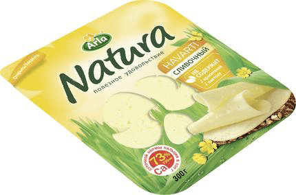фото: Сыр в нарезке Arla Natura сливочный 45%, 300г
