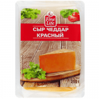 Сыр твердый Fine Life Чеддер красный 50%, 250г
