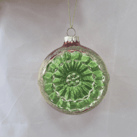 Елочная игрушка Стеклянный шар, 8см, зеленый