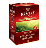 Чай листовой Майский Корона Российской империи, черный, 200г