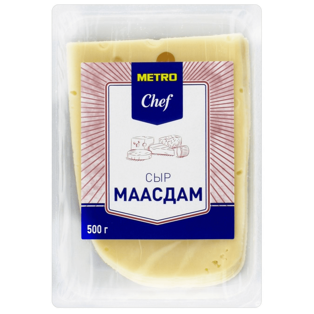 фото: Сыр в нарезке Metro Chef Маасдам 45%, 500г