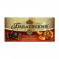 Шоколад темный Бабаевский Карамельные криспи и кешью, 100г