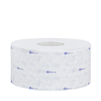 Туалетная бумага Merida TB2403 в рулоне, Топ+ Принт Мини, 2 слоя, 170м, белая с синим рисунком, 12шт/уп