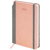 Ежедневник датированный 2023 А5 138x213 мм BRAUBERG 'Mosaic', под кожу, розовый, 114084