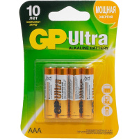 Батарейка Gp Ultra Alkaline AAA LR03, 1.5В, алкалиновая, 4шт/уп