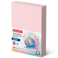 Цветная бумага для принтера Brauberg пастель розовая, А4, 500 листов, 80 г/м2
