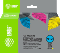 Картридж струйный Cactus CS-3YL79AE 912 желтый (5мл) для HP OfficeJet 8010/8012/8013/8014/8015/8020/