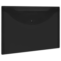 Папка-конверт с кнопкой прозрачная МАЛОГО ФОРМАТА, А5, BRAUBERG 'UNIVERSAL', черная, 0,15 мм, 273067