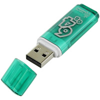 USB флешка Smart Buy Glossy 64Gb, 15/5 мб/с, зеленый