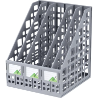 Лоток вертикальный для бумаг СТАММ сборный, 5 отделен, серый ЛТВ-63723/ЛТ84