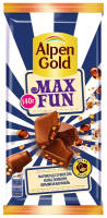 Шоколад Alpen Gold Max Fun Кола-попкорн-карамель молочный, 140г