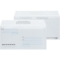 Конверт почтовый Forpost Е65 белый, 110х220мм, 80г/м2, 1000шт, стрип, Куда-Кому