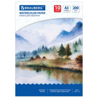 Папка для акварели БОЛЬШОГО ФОРМАТА А3, 10 л., 200 г/м2, 297х420 мм, BRAUBERG ART 'CLASSIC', 'Весна'