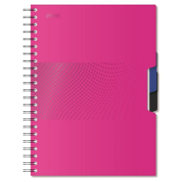 Бизнес тетрадь Attache Digital розовый, А4, 140 листов, в клетку, на спирали, пластик