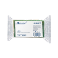 Губка для профессиональной уборки MERIDA, зеленый абразив, желтый ППУ, большая 14 х