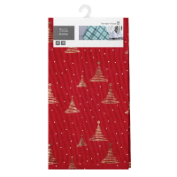 Tarrington House Полотенце кухонное вафельное красное с принтом Новый год 180г, 40 x 60см