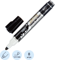 Маркер для белых досок Deli X-flow 2 мм черный кругл.нак.EU009-BK