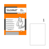 Этикетки самоклеящиеся Stickwell 11258, белые, 210x297мм, 100шт