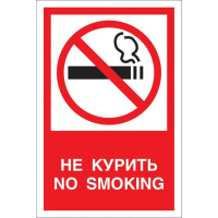 Знак безопасности V51 Запрещается курить! (пластик 200х150)