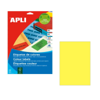 Этикетки цветные Apli 1599, 210х297мм, 20шт, желтые
