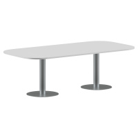 Конференц стол ПРГ-8 Белый/Алюминий 2400х1200х750