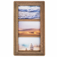 Рамка из мангового дерева BRAUBERG LOFT TRINITY, 3 фото 10х15 см, акриловый экран, 20х35,5 см, 39128