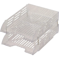 Лоток горизонтальный для бумаг Attache 2шт/наб на металл стерж прозрачный