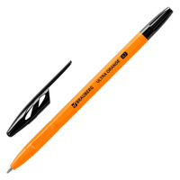 Шариковая ручка Brauberg ULTRA ORANGE черная, узел 0.7мм, линия письма 0.35мм